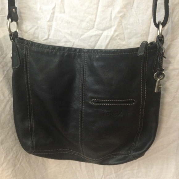 Fossil Crossbody bag, Black leather, new never used. - Picture 2 of 9